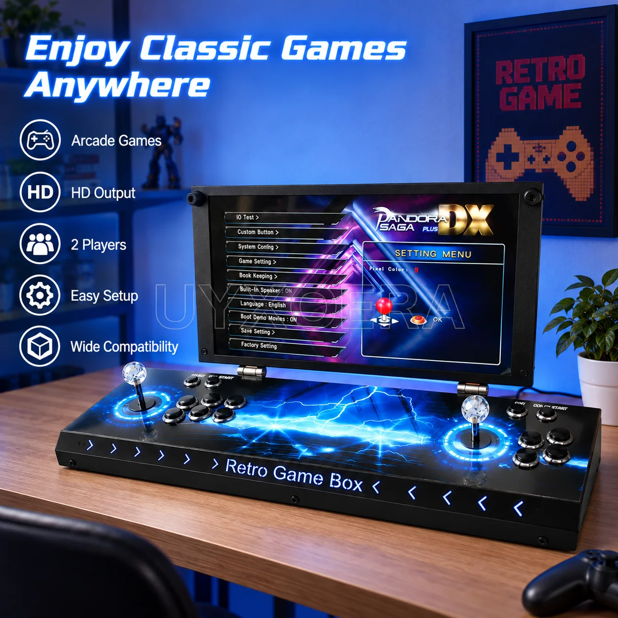 Sistem Permainan Arcade Retro  - Gaming Console Display Case ulasan dan harga