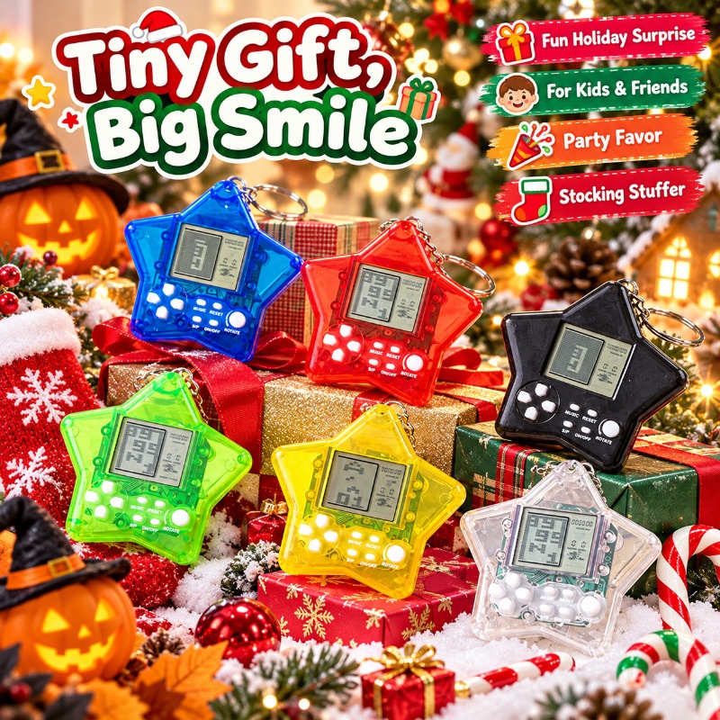 Mesin Permainan Tetris Klasik  - Gaming Console Keychain ulasan dan harga