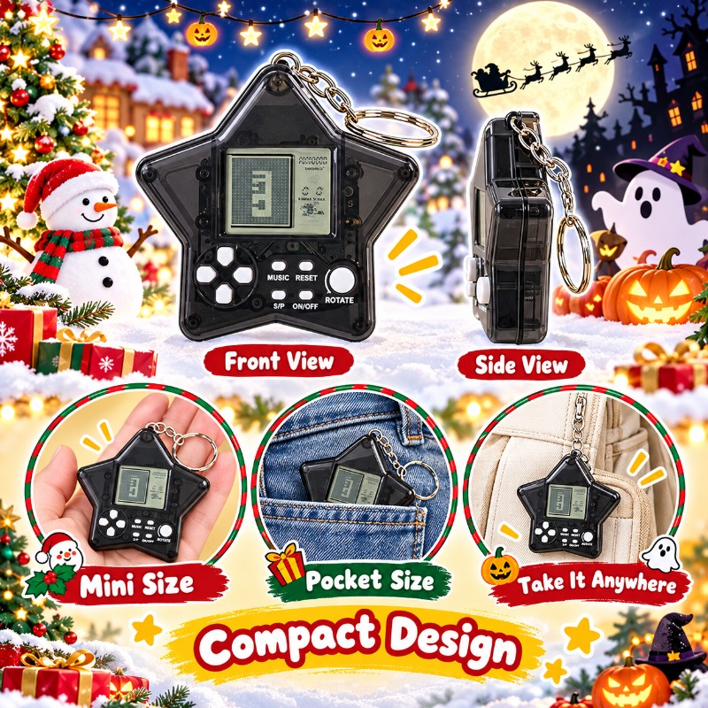 Mesin Permainan Tetris Klasik  - Gaming Console Keychain ulasan dan harga